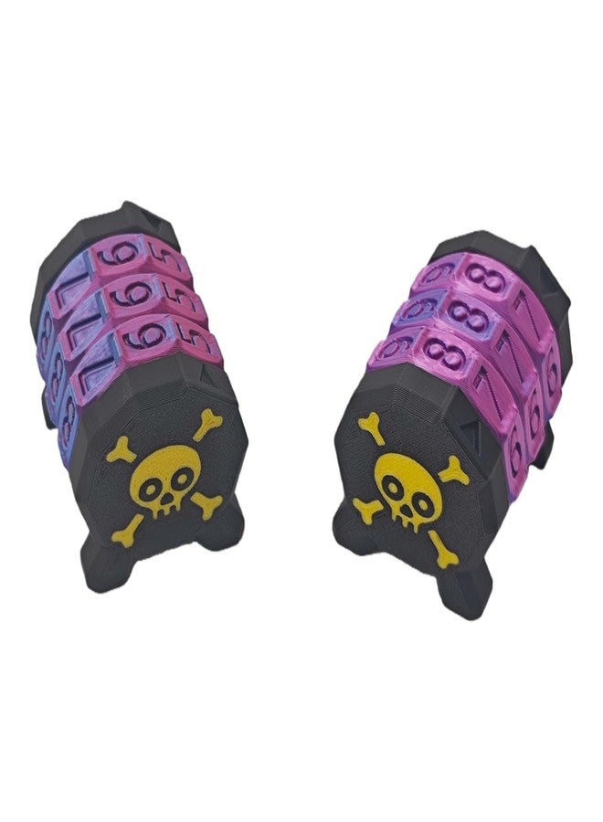 XJPONGC 2 Pack Life Counter - HP Tracker with Tracking Card Slo MTG Skull Pattern Tabletop RPG Dungeons and Dragons(2pcs Black Gloden) - Image 2